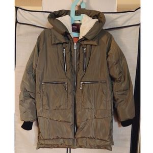 Ci Sono Green Puffer Jacket Coat